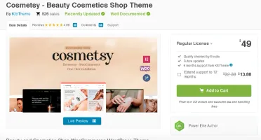 Tema Cosméticos Elementor Premium WP Sites WooCommerce