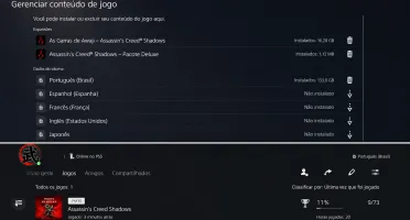 Conta PSN com Assassin's Creed Shadows