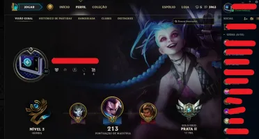 Conta borda Prata com 49 campeões e 8 skins