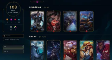 Conta LOL BR - ALL CHAMPS +100 SKINS ESTÁ NA MD10 +30k essen