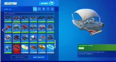 Conta Fortnite ( Cavaleiro Negro - Asa-Delta Mako )
