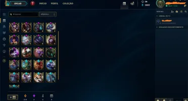 Conta League of Legends com mais de 85kRP em skins e icones.