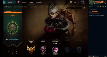 Conta League of Legends com mais de 85kRP em skins e icones.