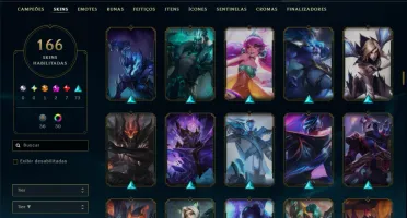 Prata 4 com TODOS os Champs e 166 Skins ( ADC / SUP / TOP )