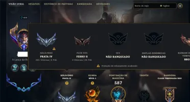Prata 4 com TODOS os Champs e 166 Skins ( ADC / SUP / TOP )