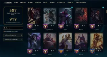 Prata 4 com TODOS os Champs e 166 Skins ( ADC / SUP / TOP )