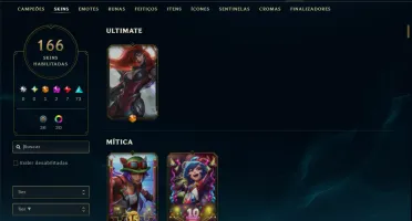 Prata 4 com TODOS os Champs e 166 Skins ( ADC / SUP / TOP )