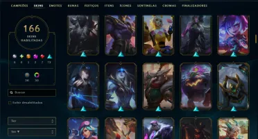 Prata 4 com TODOS os Champs e 166 Skins ( ADC / SUP / TOP )