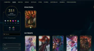 Conta No Lol Diamante 350 Skins,Todos Os Campeões,200 Croma+