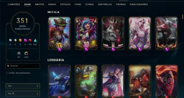 Conta No Lol Diamante 350 Skins,Todos Os Campeões,200 Croma+