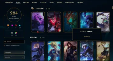CONTA PLATINA 3 TODOS CHAMPS 284 SKINS