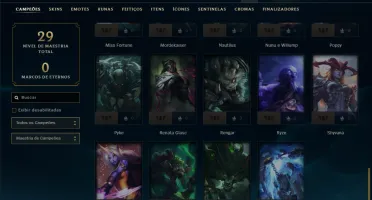 Platina 4 com 40 Champs e 12 Skins