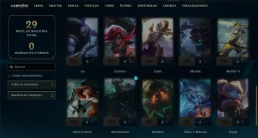 Platina 4 com 40 Champs e 12 Skins