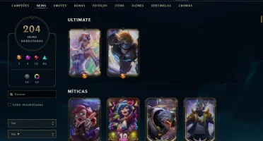 Conta de lol (204 skins) e valorant (com skins)