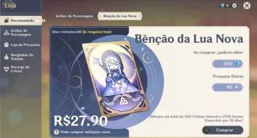 Conta Genshin AR58 com 11 personagens 5* + 5 armas 5*