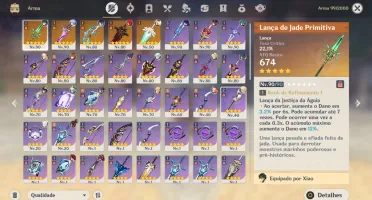 Conta Genshin AR58 com 11 personagens 5* + 5 armas 5*