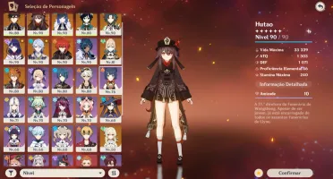 Conta Genshin AR58 com 11 personagens 5* + 5 armas 5*