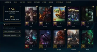 Conta bronze 3 afundada com 53 champs e 13 sklins
