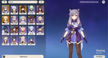 Conta de Genshin AR 36 Com Mona Keqing e Zhongli