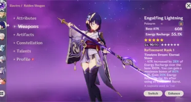 AR 55 Baal + Lança - Ayaka - Kazuha - Eula - Hutao