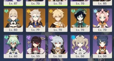 Conta com Diluc, Keqing, Jean, Venti, Albedo e + AR 53