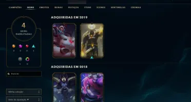 Conta Unranked, level 30, 15 campeões, 4 skins.