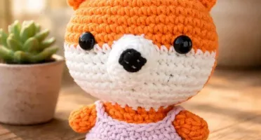 Raposa Cabeçuda Amigurumi Artesanal Bebê Decoração Quarto