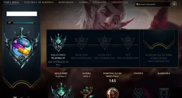 Conta LOL PLAT IV 42 champ lvl 57 por 40 Reais