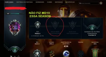 Conta level 268 / 150+ campeões / 2532 RP disponíveis