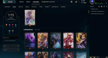 Conta LOL todos os champs e 175 skins