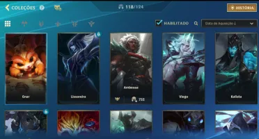 Conta wild Rift 41 skin 118 campeões+conta Lol pc