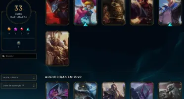 Conta gold 60% wr, 33 skins, lv 130, 80 champs com boost xp