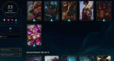 Conta gold 60% wr, 33 skins, lv 130, 80 champs com boost xp