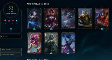Conta gold 60% wr, 33 skins, lv 130, 80 champs com boost xp
