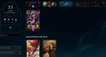 Conta gold 60% wr, 33 skins, lv 130, 80 champs com boost xp