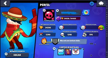 CONTA BRAWL STARS ANTIGA E GEMADA 34K DE TROFÉUS 72 BRAWLERS