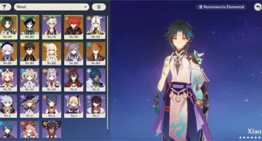 (AR 55) 7 CHARS 5★( XIAO C1, KEQING C3, etc...) + 6 ARMAS 5★