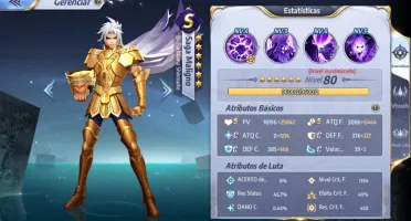 Conta Saint Seiya Awakening - 805 Gemas e Cavaleiros Fortes