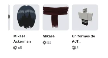 Conta Roblox Cosplay Mikasa Ackerman (Attack on Titan)