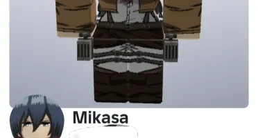 Conta Roblox Cosplay Mikasa Ackerman (Attack on Titan)