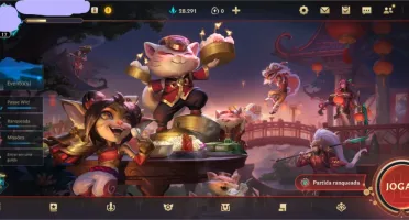 Conta Wild Rift Esmeralda 4 Main Top com skin da Riven
