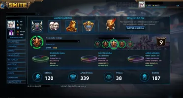 Conta de SMITE Lvl 129; 342 skins; Todos os deuses;