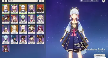 CONTA GENSHIN AYAKA KOKOMI MONA DILUC. ESPADA 5* 52 RESINAS