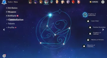 Genshin Impact AR55 com 7 personagens 5* e todos os 4*