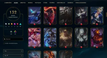 Platina 4 com TODOS os Champs e 132 Skins +2 Prestigios