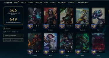 Platina 4 com TODOS os Champs e 132 Skins +2 Prestigios
