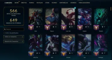 Platina 4 com TODOS os Champs e 132 Skins +2 Prestigios