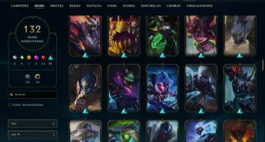 Platina 4 com TODOS os Champs e 132 Skins +2 Prestigios