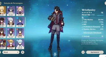 Conta Genshin AR 58 15* Personagens 5 estrelas 5* Armas T5.