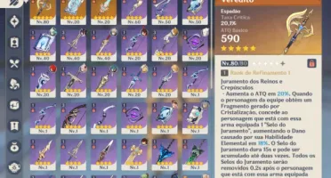 Conta Genshin Impact Navia C6, Mualani, Xilonen, Clorinde